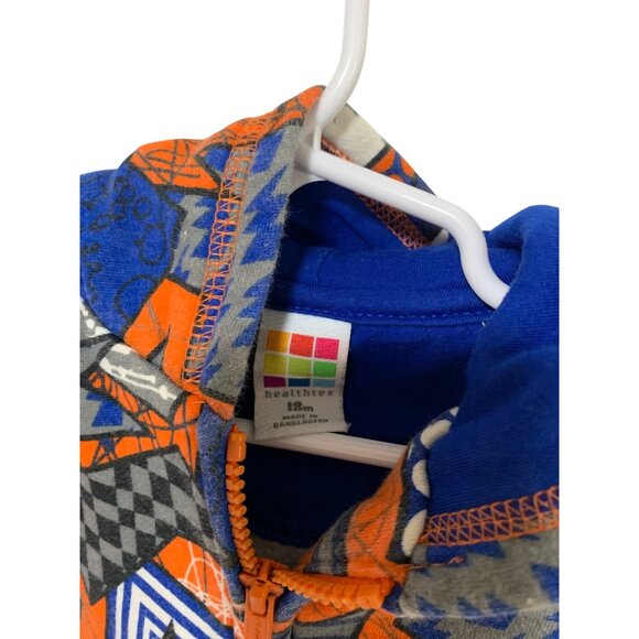 Vintage Healthtex Boys Infant Baby Size 18 Months Long Sleeve Full Zip Hoodie Sw - Picture 2 of 3